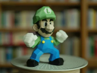 Luigi Low-Poly Figurine, no AMS