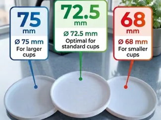 Yogurt cap 75mm; 72.5mm; 68mm