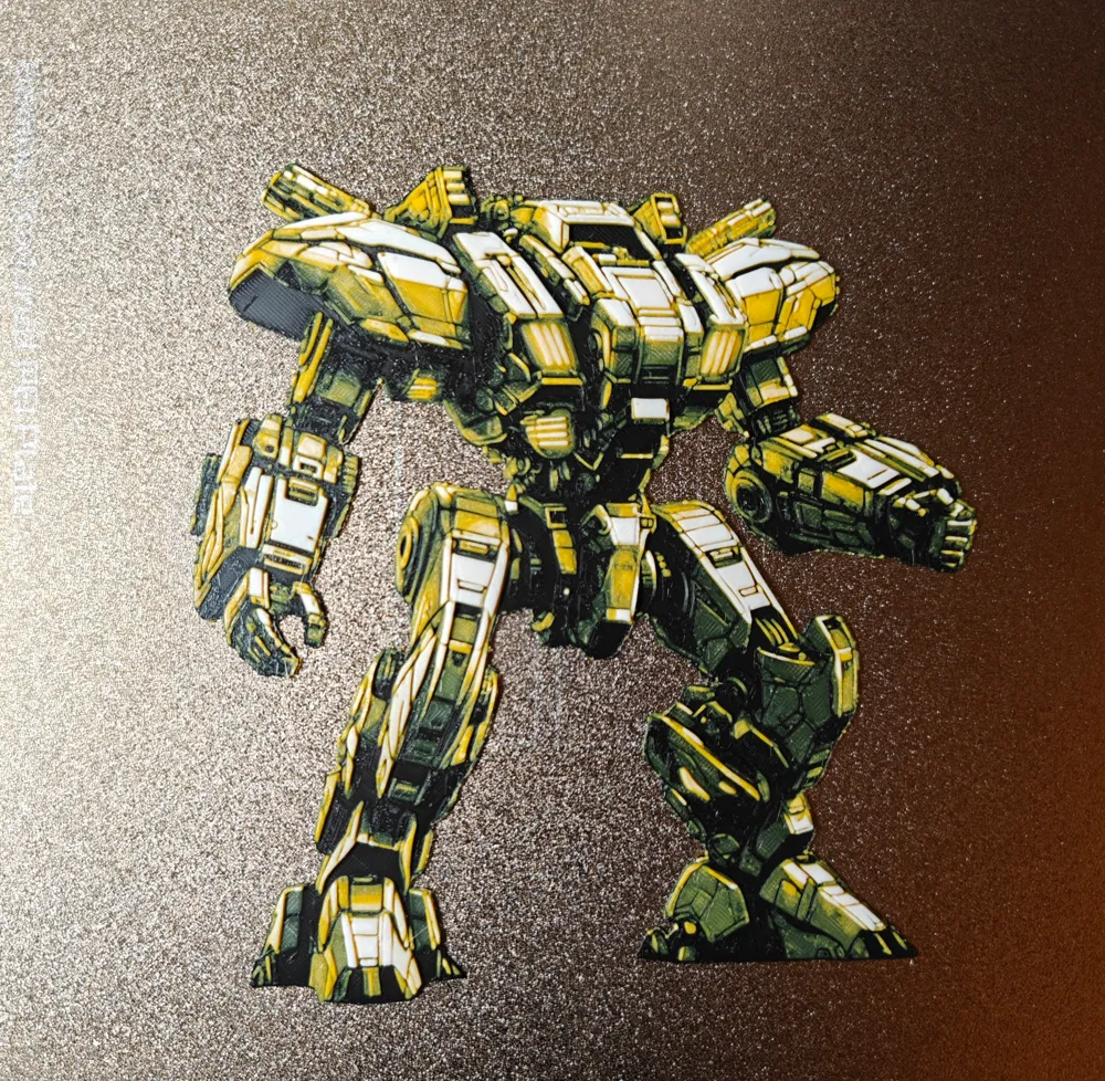 Battle Mech (200x200) - Hueforge - Free 3D Print Model - MakerWorld