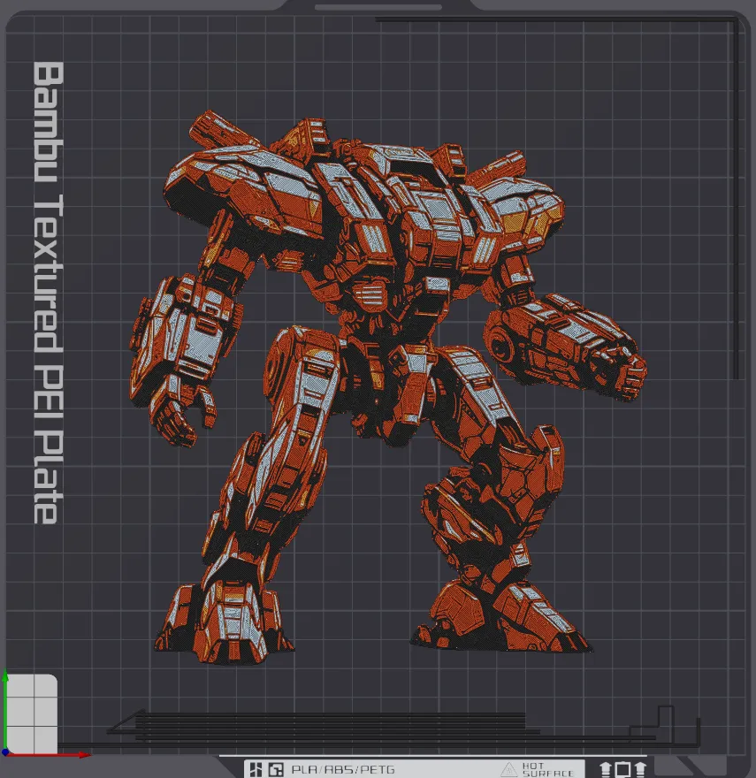 Battle Mech (200x200) - Hueforge - Free 3D Print Model - MakerWorld