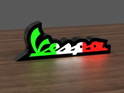Vespa logo lightbox LED lamp