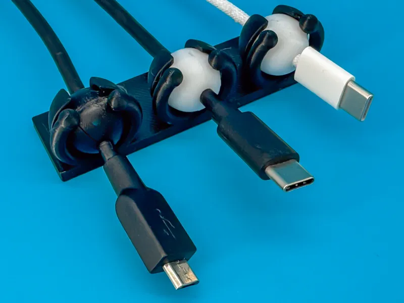 Desktop Cable Holders with Snap-On Ball Adapters