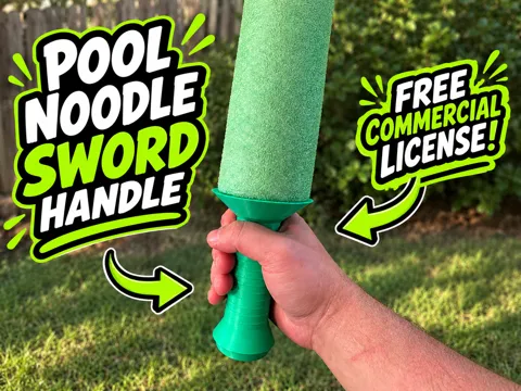 Letrero o emblema decorativo: Pool Noodle Sword Handle — referencia de MakerWorld