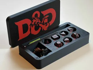 D&D Dice, Mini and Pen Storage Tabletop Box - AMS