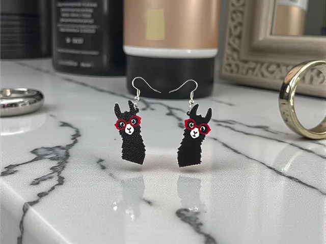 Crazy llama earrings