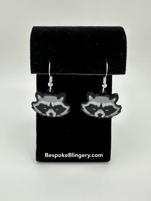 Raccoon Earrings view 2
