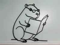 Capybara lunettes et journal — art mural — photo 2