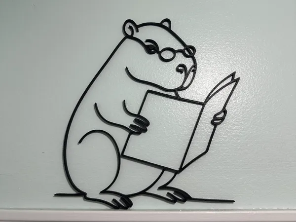 Capybara lunettes et journal — art mural
