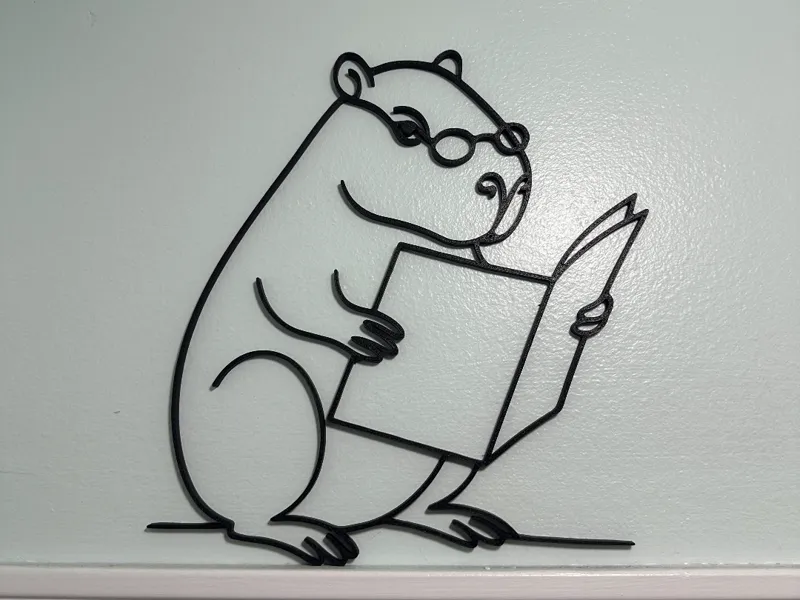 Capybara With Glasses Reading a Newspaper Wall Art