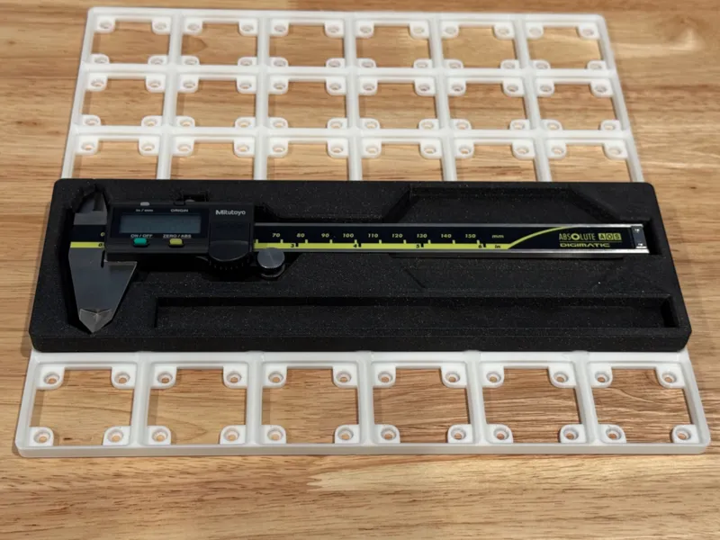 Low Profile Gridfinity 6" Caliper Tray