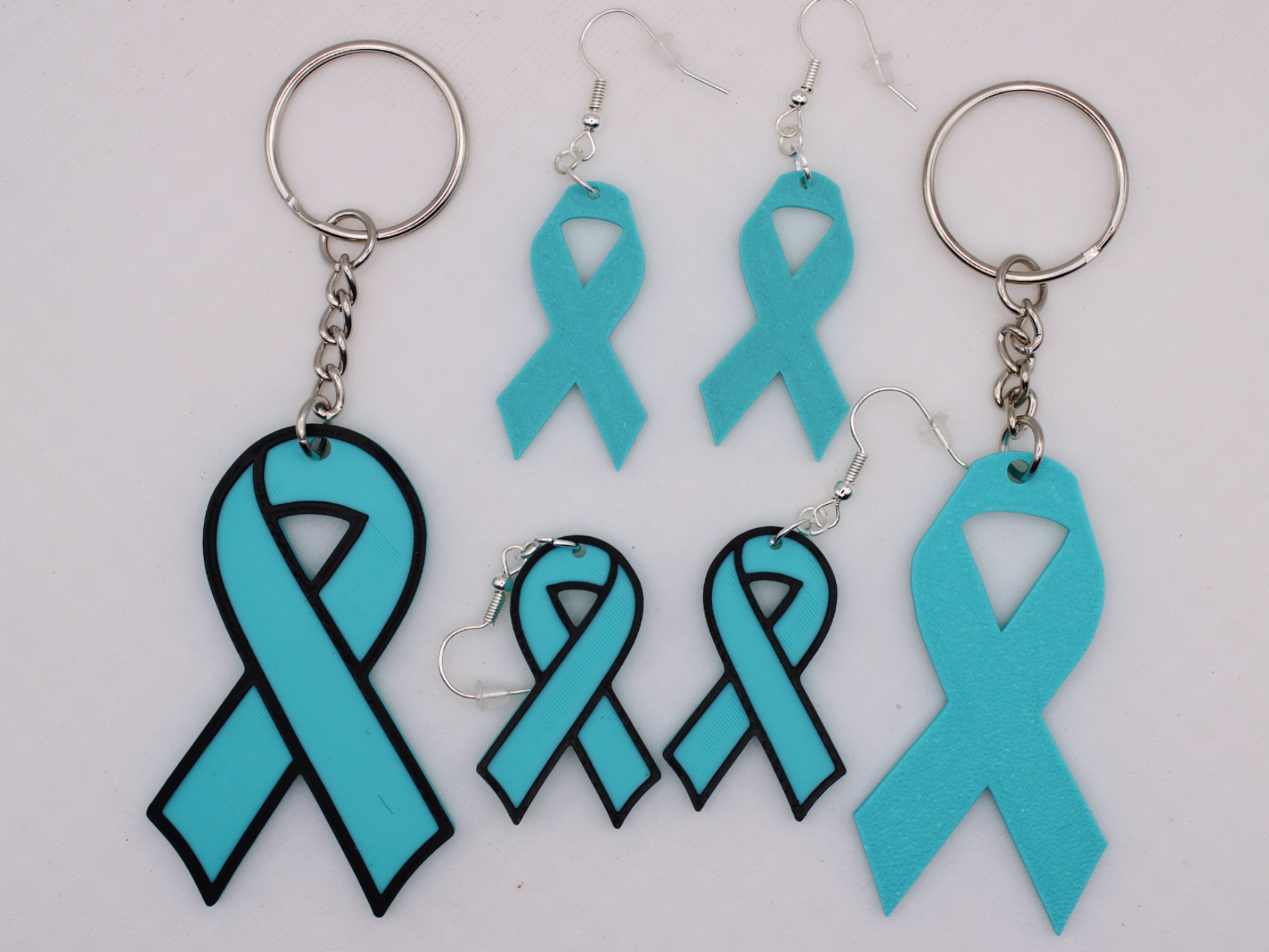 Awareness Ribbon Keychain and Earrings