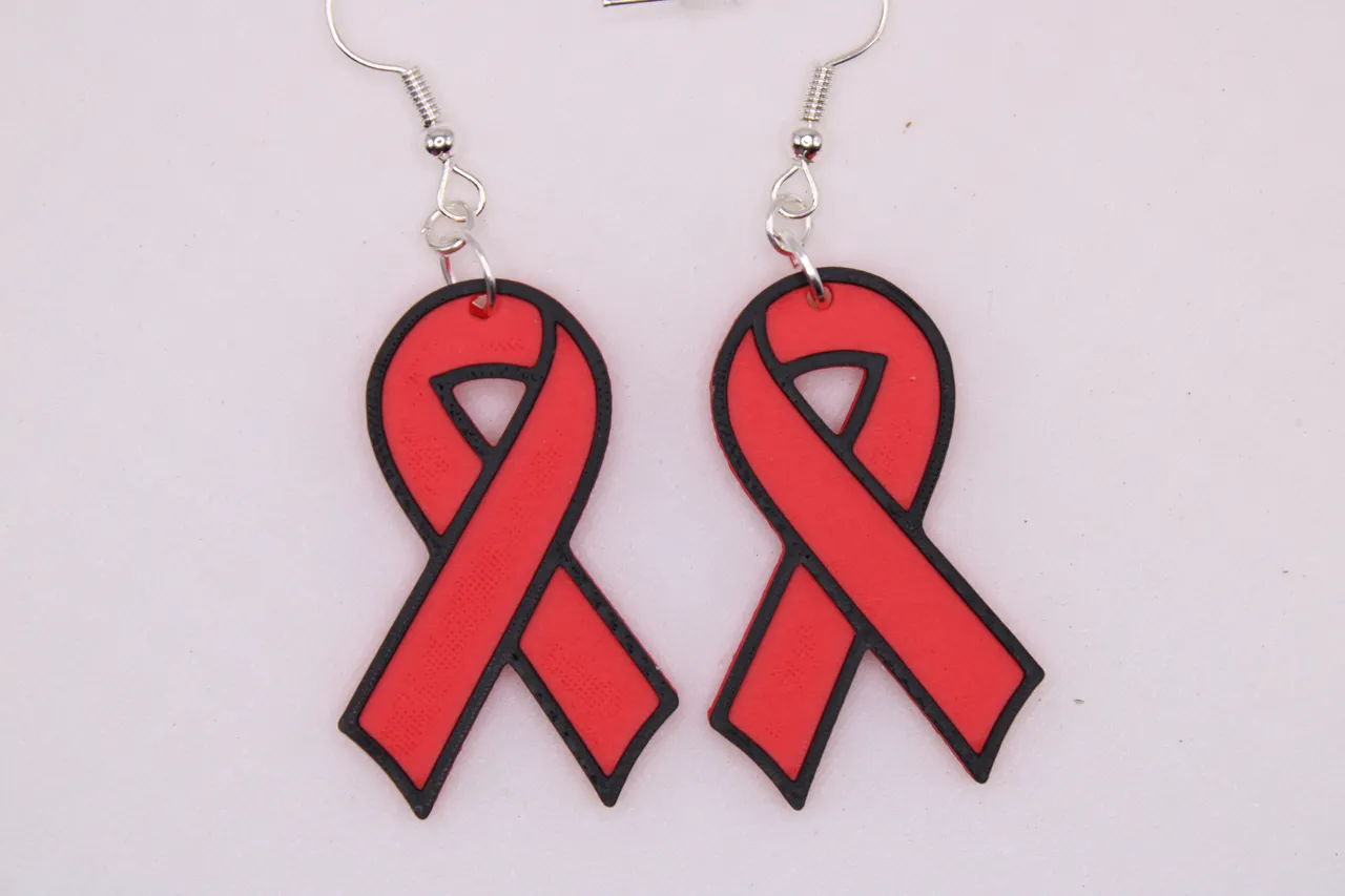 Awareness Ribbon Keychain and Earrings view 3