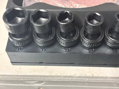 Swivel socket set - 7 piece Gridfinity holder 