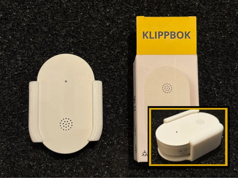 Water leak sensor holder for IKEA Klippbok