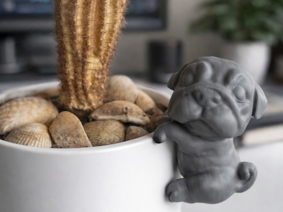 Pug dog flower pot decoration