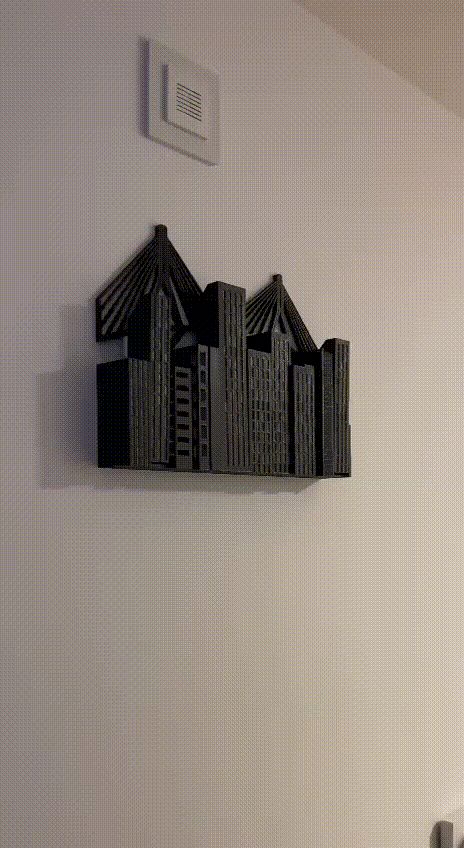 City skyline coat rack