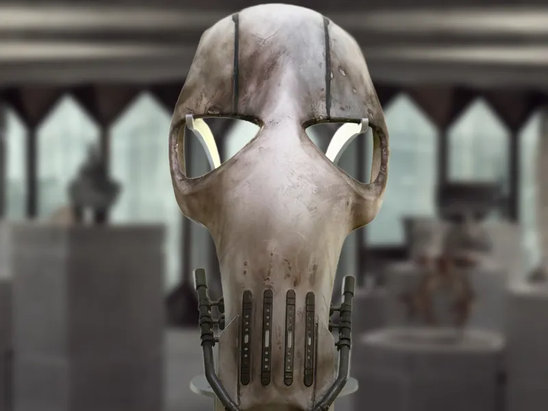 Life Size General Grievous Mask with Stand
