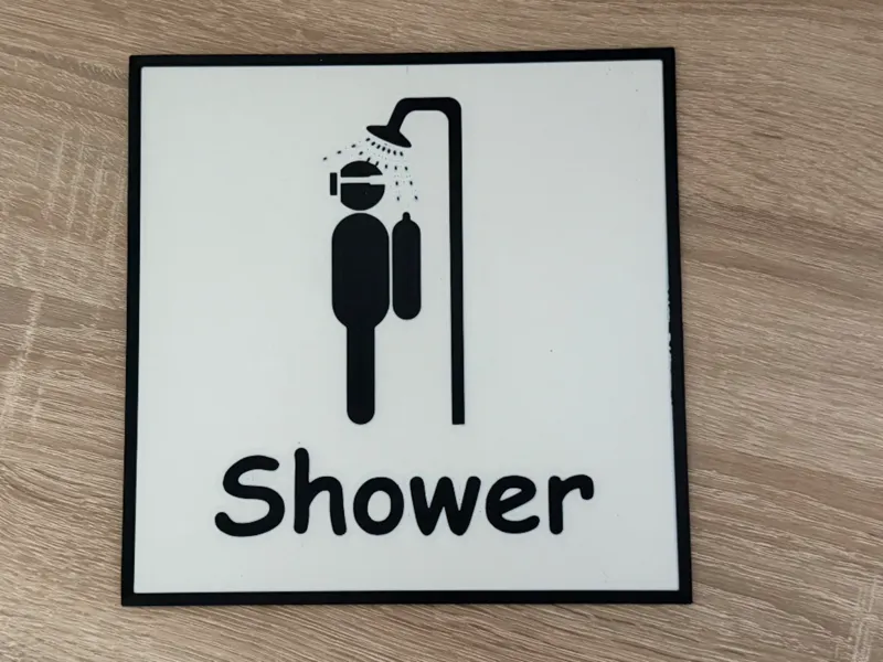 Taucher-Duschschild – Humor trifft auf Design! 