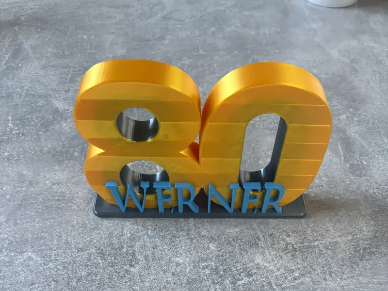 Deko Zahl 80 mit „WERNER“