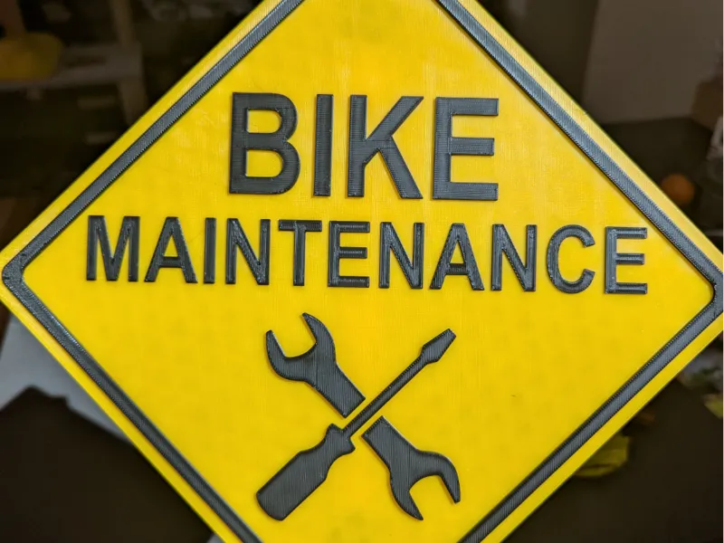 Bike maintenance sign