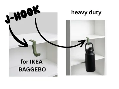 IKEA BAGGEBO Bookcase Heavy-Duty J-Hook Hanger