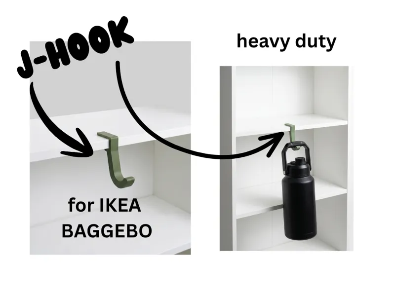 IKEA BAGGEBO Bookcase Heavy-Duty J-Hook Hanger 