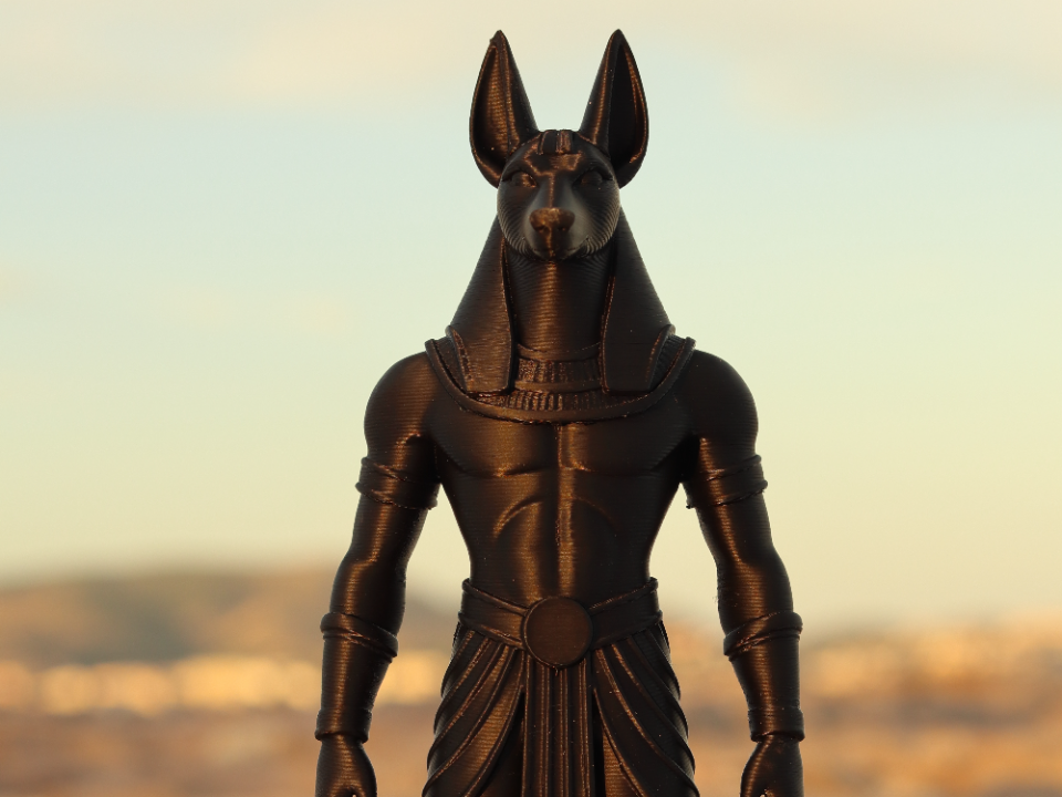 Anubis, Egyptian god of death, defiant