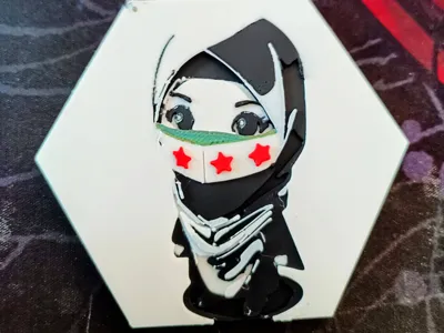 Free Syrian Girl - Keychain 2