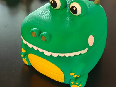 Cute Little Crocodile Stackable Box (Multi-color print, no AMS required)
