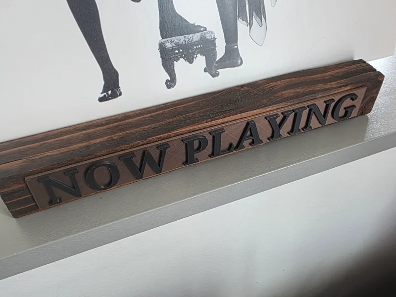 Now playing label for records, vinyl