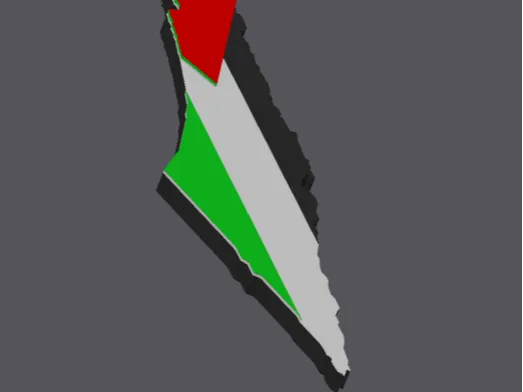Palestine Map - Flag