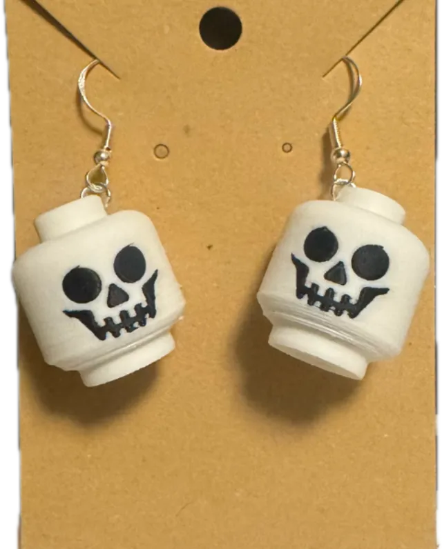 Brick Skull Earrings