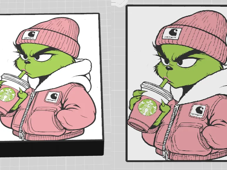 Starbucks and Grinch light box