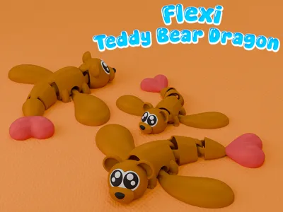 Valentine's Day Teddy Bear Fidget Dragon