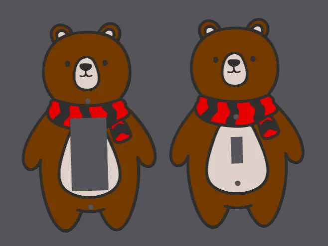 Christmas Bear - Light Switch Cover