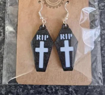 Halloween Coffin earrings view 2