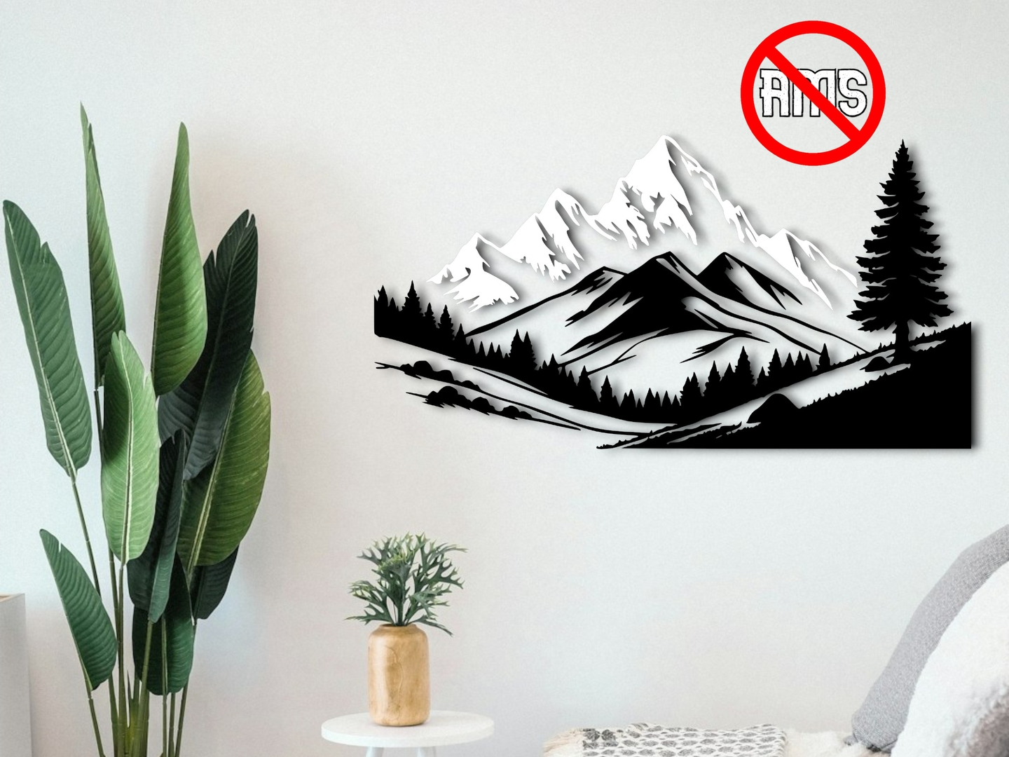Snowy Mountains Wall Art - No AMS