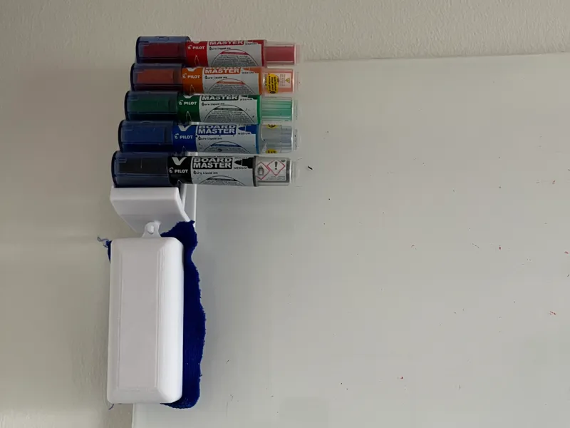 Whiteboard marker holder with insertable magnets