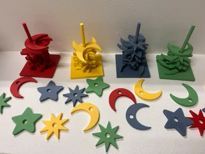 stars and moon stacking for children