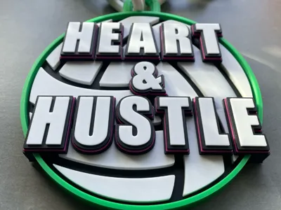 Heart and Hustle Volleyball Statement Chain