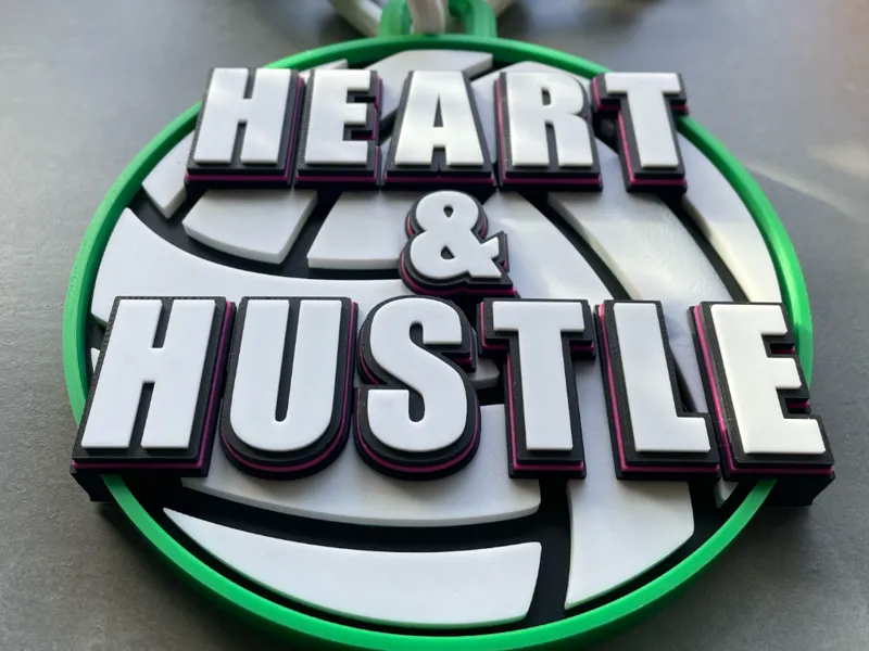 Heart and Hustle Volleyball Statement Chain