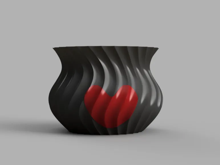 Heart Embossed Wave Vase