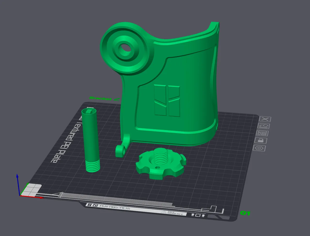 Bambu Labs X1 Carbon / P1S Side Mount Spool Holder view 4