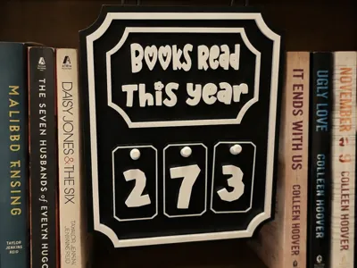 Books Read This Year Counter with Frame