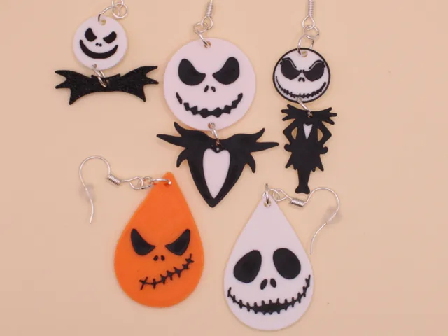Halloween Earrings Pt 7 - Jack Skellington