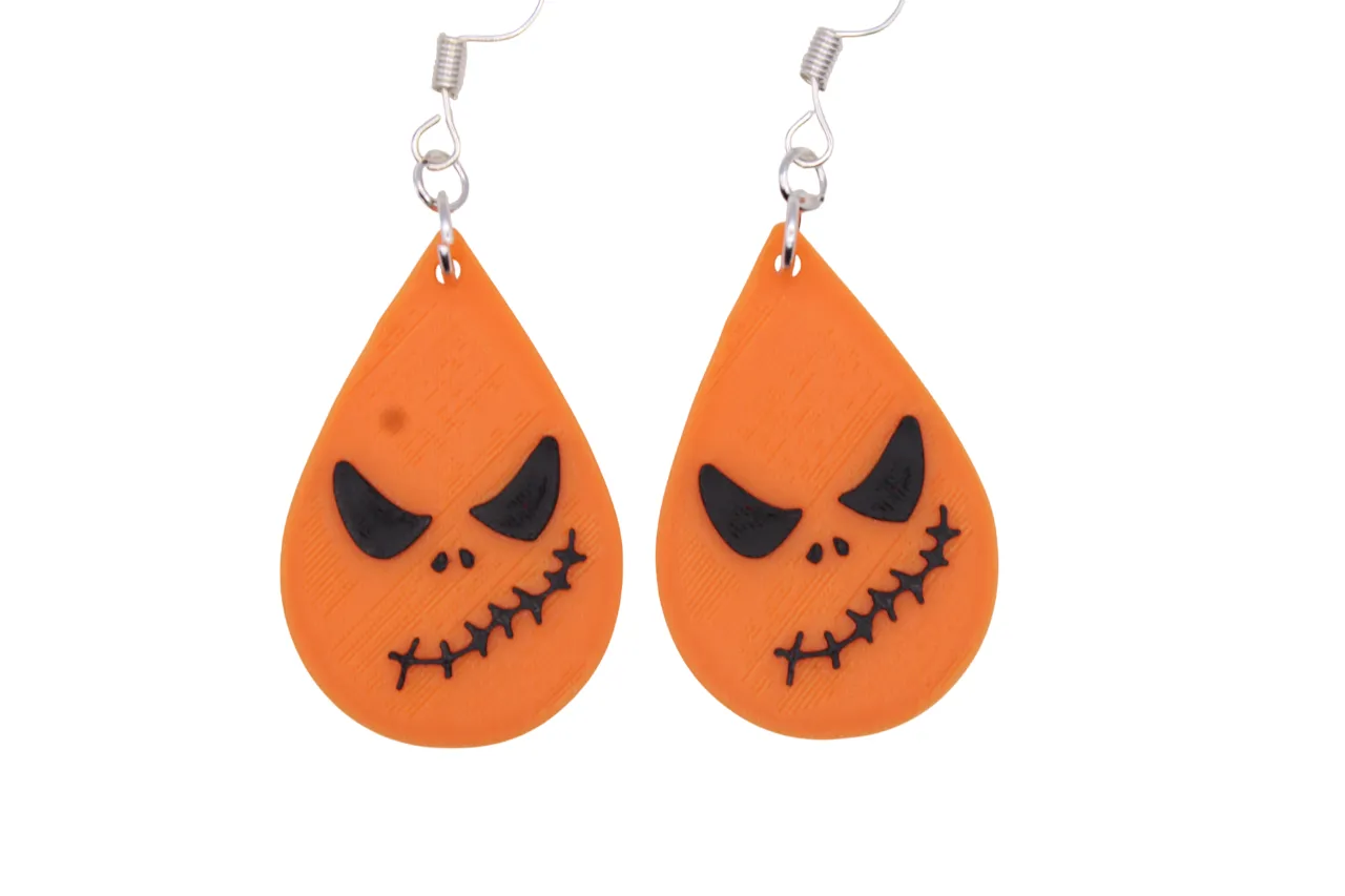 Halloween Earrings Pt 7 - Jack Skellington view 3