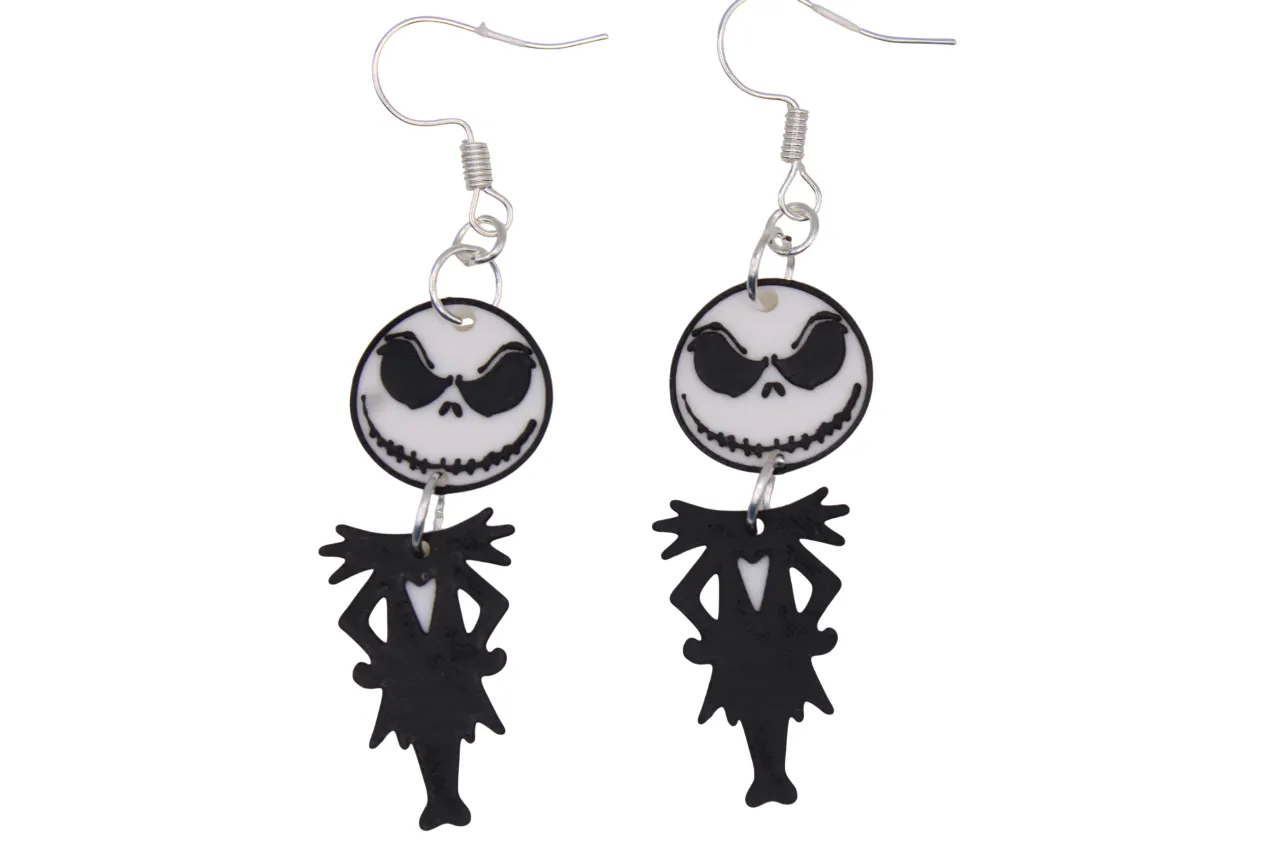 Halloween Earrings Pt 7 - Jack Skellington view 4