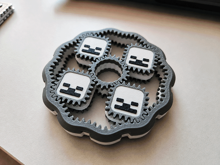 Minecraft Skeleton Square Planetary Gears Spinner