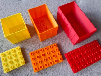 DUPLO compatible containers /wagons with lids