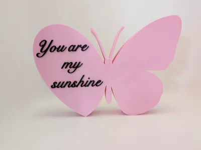 Heart butterfly with dedication